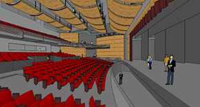CAD drawing of theater interior