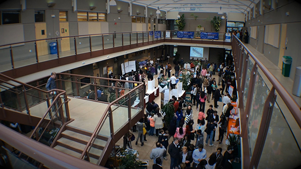 Crowds at Research Symposium
