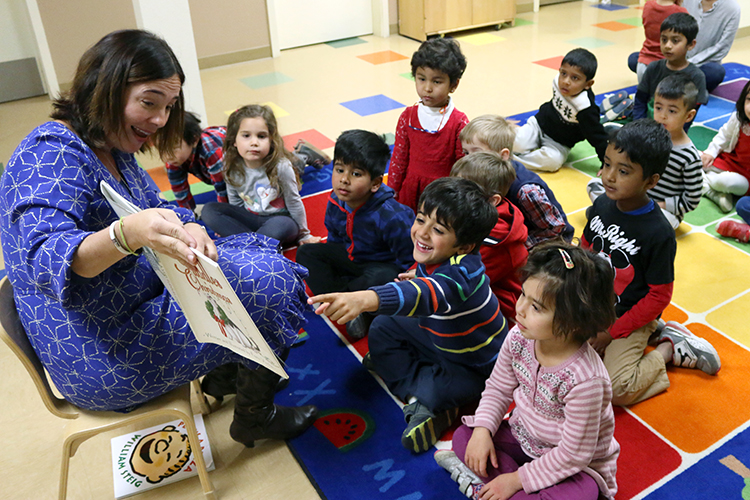 Harker Preschool held a singalong while classes had holiday parties