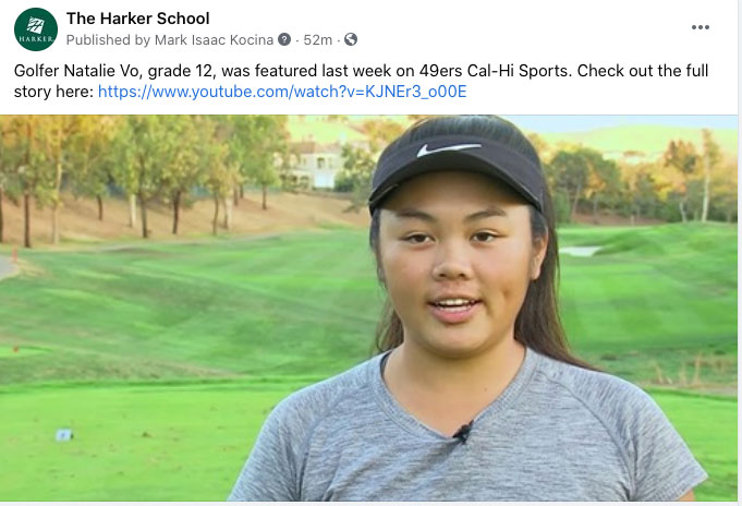 Golfer Featured on 49ers Cal-Hi Sports