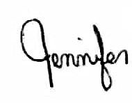 Jennifer signature