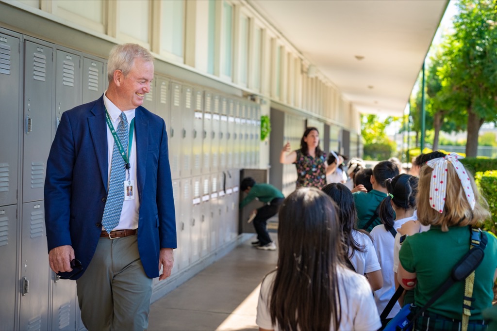 Lower school students on the first day of school